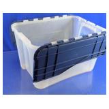 Dark Blue Lidded Storage Tote Box