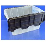 Black Lidded Clear Storage Tote Box