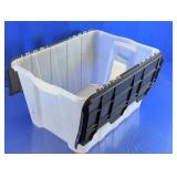 Black Lidded Clear Storage Tote Box