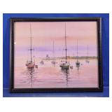 Framed Sailboat Seascape Art Print