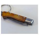 Damascus Steel Folding Pocket Knife Keychain