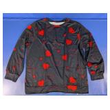 2XL Heart Print Crewneck Sweatshirt
