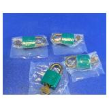 Teal Brass Padlocks w/ Keys Lot