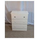 Vintage 3-Drawer White Wooden Chest