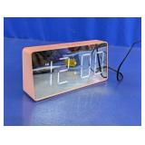 PeakKeep Pink Digital Mirror Alarm Clock
