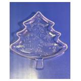 Glass Christmas Tree Serving Dish