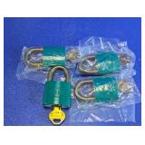 Green Padlocks w/ Keys Lot