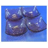 Purple Glass Textured Bowl Set