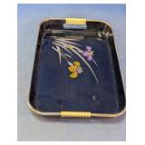 Black Floral Serving Tray