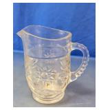 Clear Glass Starburst Pattern Pitcher