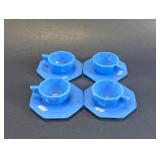 Blue Octagonal Cup & Saucer Sets