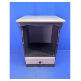 Wooden Nightstand with Single Drawer
