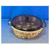 Glass Casserole Dish with Woven Basket
