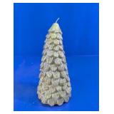 Gold Tone Christmas Tree Candle