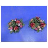 Christmas Floral Candle Ring Decorations
