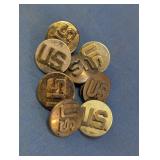U.S. Military Uniform Buttons Assortment