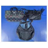 Assorted Black Handbags and Mini Tool