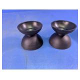 Black Pedestal Bowl Holder Pair