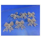 Glitter Bow Ornament Decoration Set