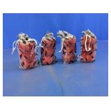 Red Napkin Rings With Decorative Pouch Set