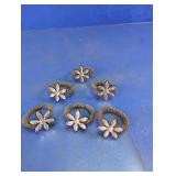 Floral Beaded Napkin Ring Set
