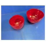 Red Melamine Mixing Bowl Pair