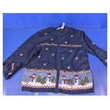 Christmas Snowman Knit Cardigan Sweater
