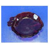 Ruby Red Glass Leaf Dish