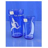 Blue Glass Decorative Tumbler Set