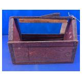 Vtg Hand-Painted Wooden Shoe Polish Caddy