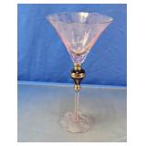 Pink Glass Stemmed Martini Goblet