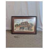 Framed Watercolor Building Storefront Print