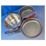 Red Nonstick Cookware Set of 3 Pans and Pots