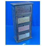 4-Drawer Wooden Apothecary Seed Display Cabinet