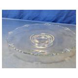 Clear Pressed Glass Low Cake Stand