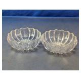 Clear Glass Ribbed Serving Bowls