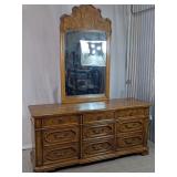 Thomasville Vintage Oak Dresser & Mirror Set