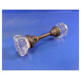 Vintage Fluted Glass Door Knob Set