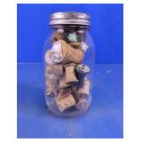 Vintage Wooden Thread Spools Jar Lot