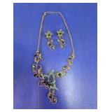 Butterfly & Floral Rhinestone Jewelry Set