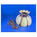 Green Lotus Slag Glass Pendant Lamp