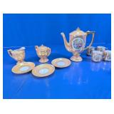 Iridescent Peach Lusterware Tea Assortment