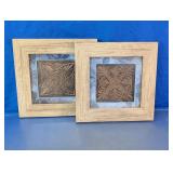 Framed Decorative Relief Wall Art Pair