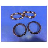 Brown Beaded Bracelets & Ring Lot