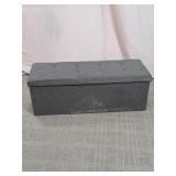 Tufted Gray Storage Bench
