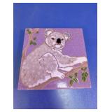 Hand-Painted Koala Ceramic Art Tile