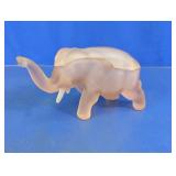 Frosted Glass Elephant Trinket Box