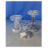 Clear Glass Pedestal Candlestick Holders