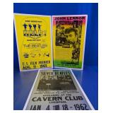 Vintage Beatles & John Lennon Poster Trio