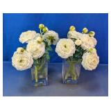 Artificial White Ranunculus Floral Arrangements